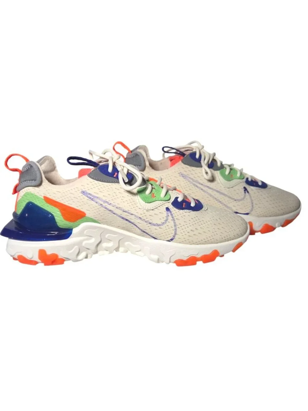 Nike React Vision Pale Ivory Hyper Crimson Mean Green Concord Womens Sneakers Si